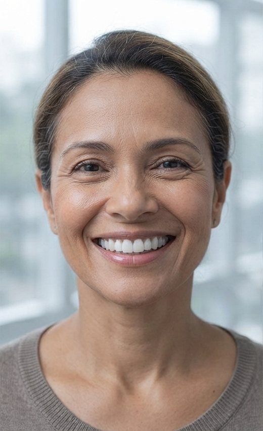 Sorriso após tratamento estético