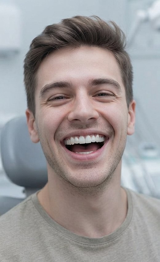 Sorriso claro após clareamento dental